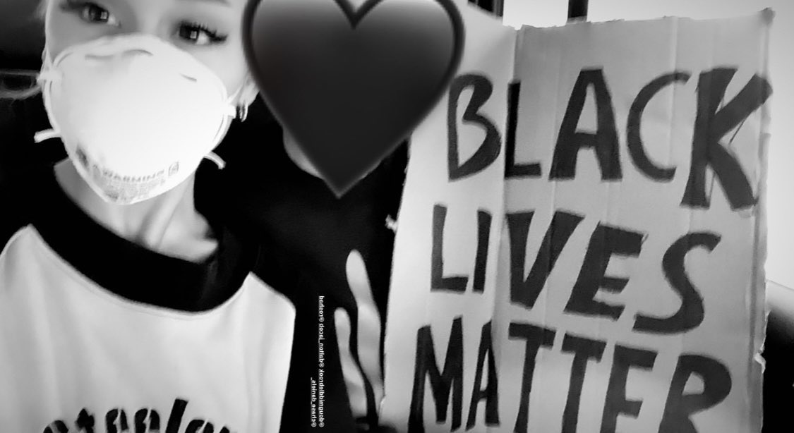 ariana grande at a black lives matter protest in los angeles 2 years ago today (30th may 2020)
