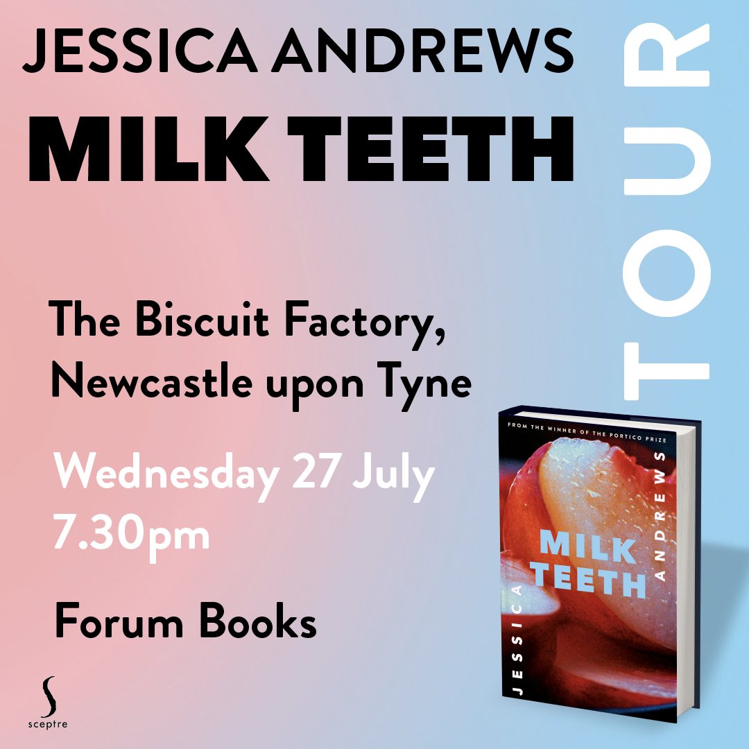 Get up on THIS!

We got <a href="/jessicacandrews/">Jessica Andrews</a> in Newcastle <a href="/biscuit_factory/">@biscuit_factory</a> talking #MilkTeeth + more 🍑 July 27

Tickets from our bookshops + here bit.ly/3t3DdYm