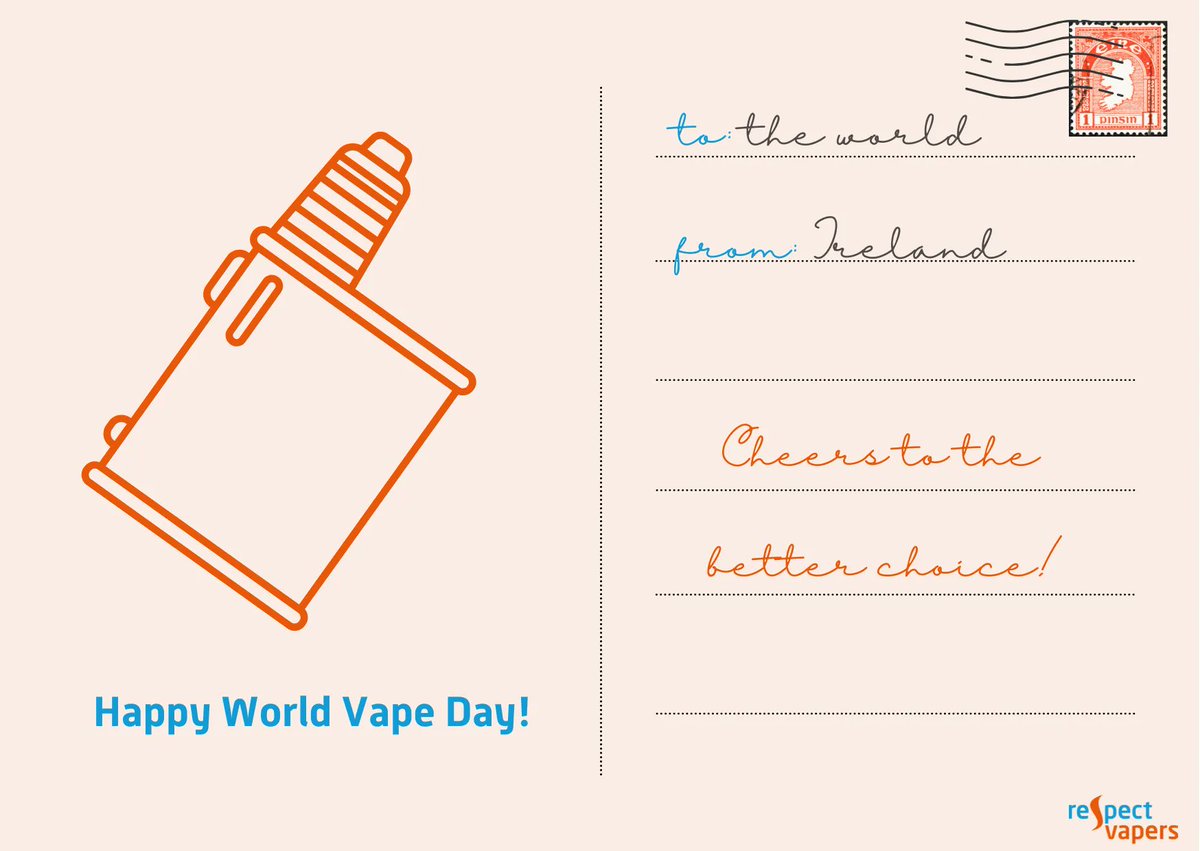 Happy World Vape Day! 

- From Ireland, with love 🧡🎉

#RespectVapers #WVD22