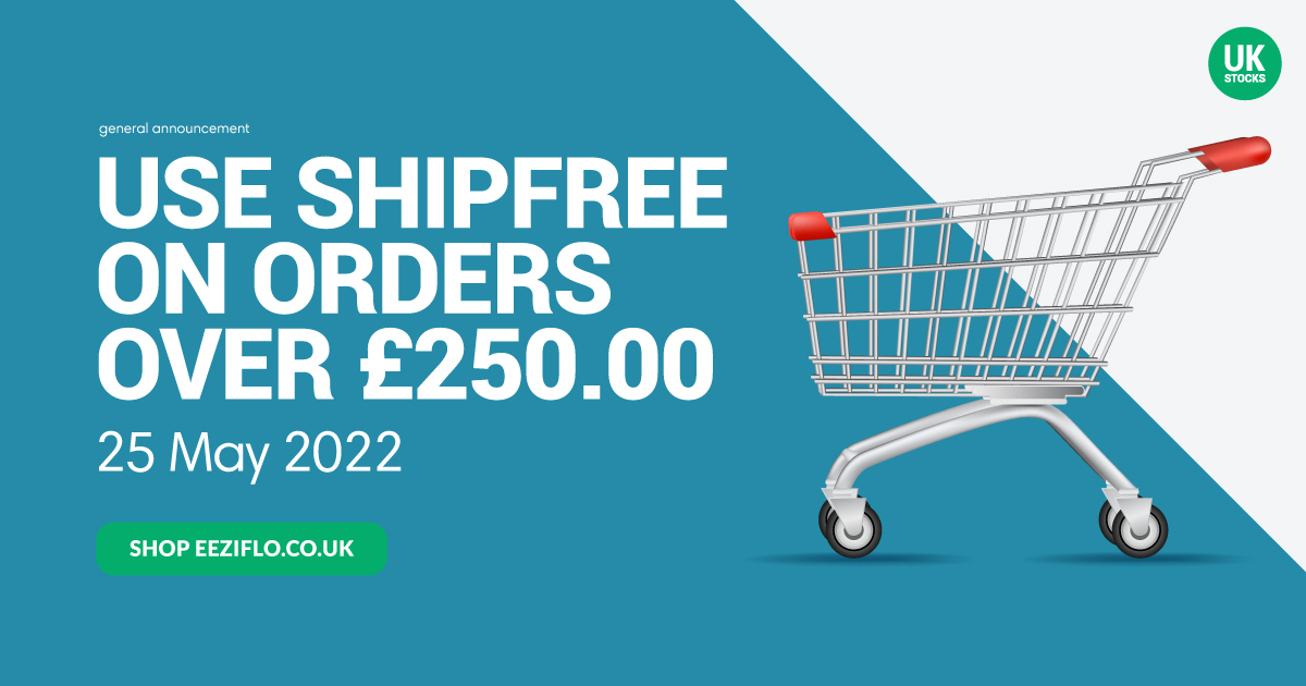 Take advantage of our “SHIPFREE” promo code and enjoy free delivery when ordering over £250.00 online.

ow.ly/QTC750JhlEJ