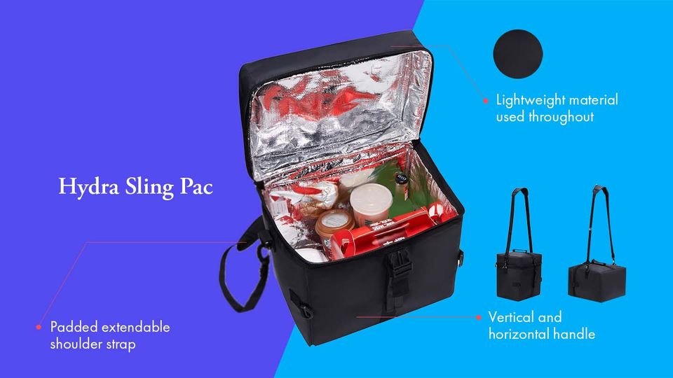 Customisable, comfortable and compact, The Hydra Sling weighs in at just 674 grams. The Hydra is lined with heat resistant EVA foam filling and food-grade aluminium foil to ensure a hot delivery! business.spartanpac.com/products

 #ThePerfectDelivery #SpartanPac #Takeaway