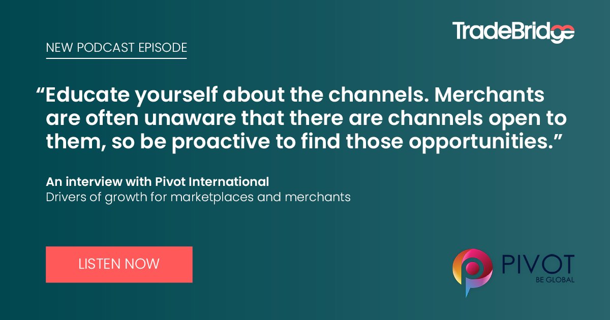 Trade_Bridge's tweet image. 🎯 NEW PODCAST EPISODE

In this episode, to continue TradeBridge’s support of eCommerce entrepreneurs planning to expand their current operations, we spoke to the Co-founders and Directors of Pivot International. 

Listen now: bit.ly/3wR3k60

#eCommerce #eCommercefinance