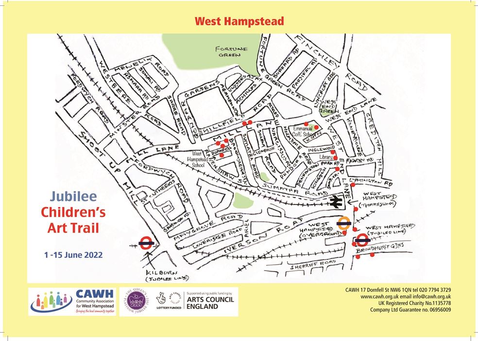 Starting this week - the Jubilee Children's Art Trail around #WestHampstead organised by the folk at West Hampstead Community Centre <a href="/CAforWH/">West Hampstead Community Centre</a>. Download the map, walk around West Hampstead and admire the pictures!