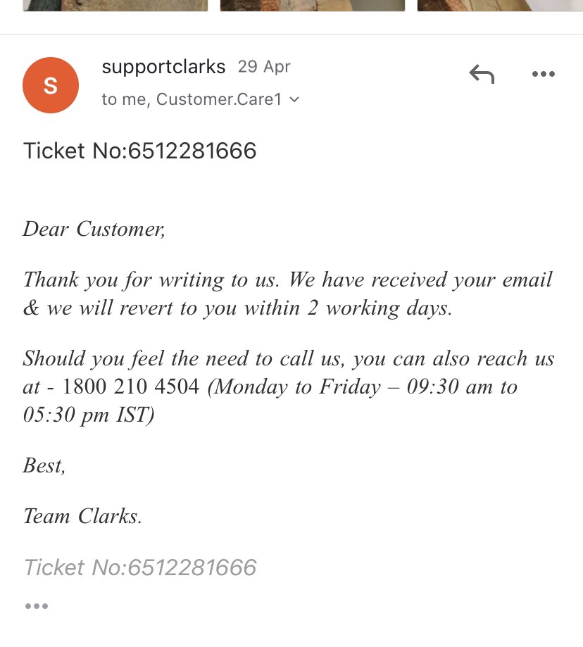 phoenix_Ashu's tweet photo. @clarksshoes Have been following up regarding a issue with the shoes for months. Have received mailer from Indian customer service team to connect on 1800 210 4504. This number doesn’t exist.
Sheer joke of a customer service . Even the UK team said I will be contacted but still https://t.co/975i0kzx4l