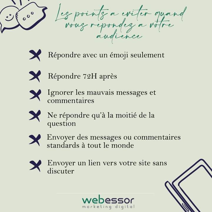 Webessor's tweet image. 💭 Ouiii, on parle toujours de la qualité de votre réponse !
✨ Les réponses aux interrogations des clients sont votre premier contact direct avec votre audience, donc vous devez prendre soin de la qualité du message que vous diffusez !
#communicationdigital #marketingdigitale