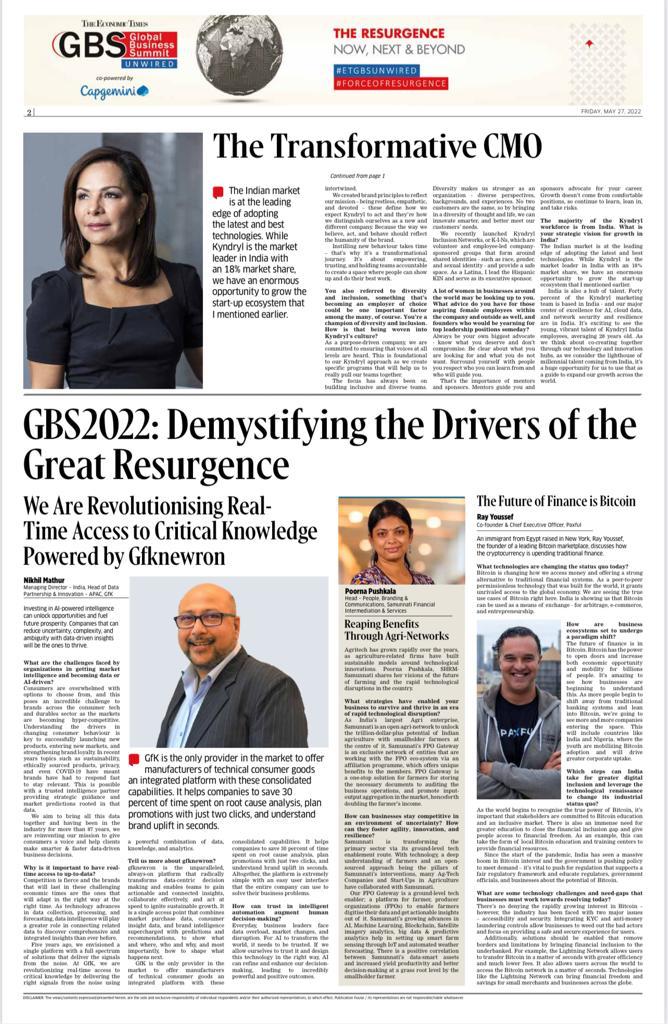 KyndrylIndia's tweet photo. Today's @EconomicTimes GBS features our CMO @MariaWinans, @Kyndryl.

Maria is a passionate leader, and her focus is to build inclusive and accountable teams who are "Restless, Empathetic and Devoted" to driving success for our customers.
 #TheHeartofProgress #kyndryl https://t.co/jqYYr8iCnn