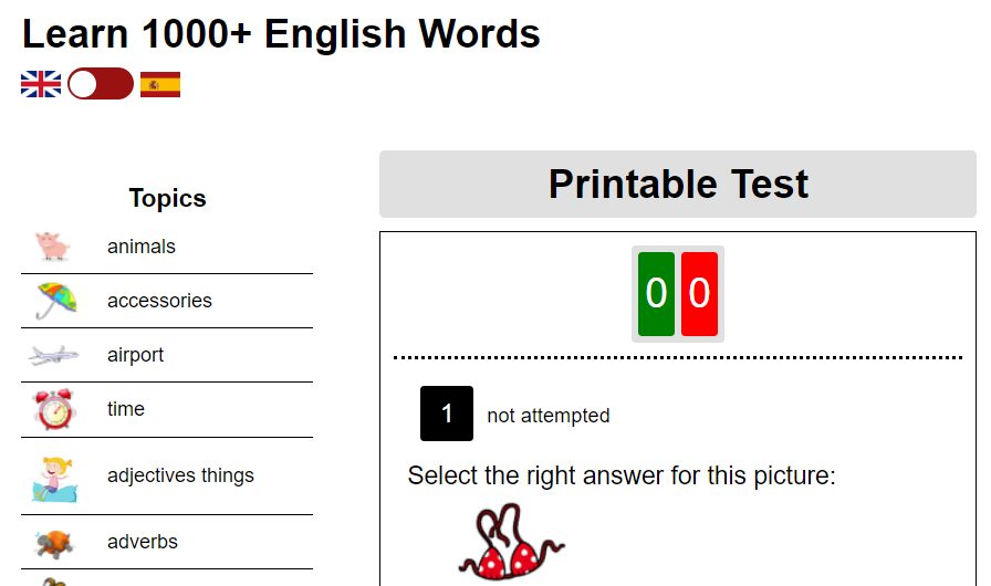 grammarmonster's tweet photo. 🇬🇧Here's our new, free tool for learning English words. (🇪🇸There's a toggle to switch to Spanish words.)

https://t.co/ZwOw4dckxK

You're welcome! https://t.co/MlbXcNQPYk