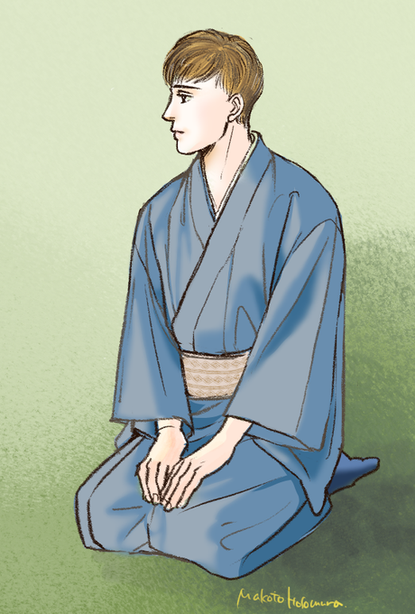 着物男子イラストのtwitterイラスト検索結果