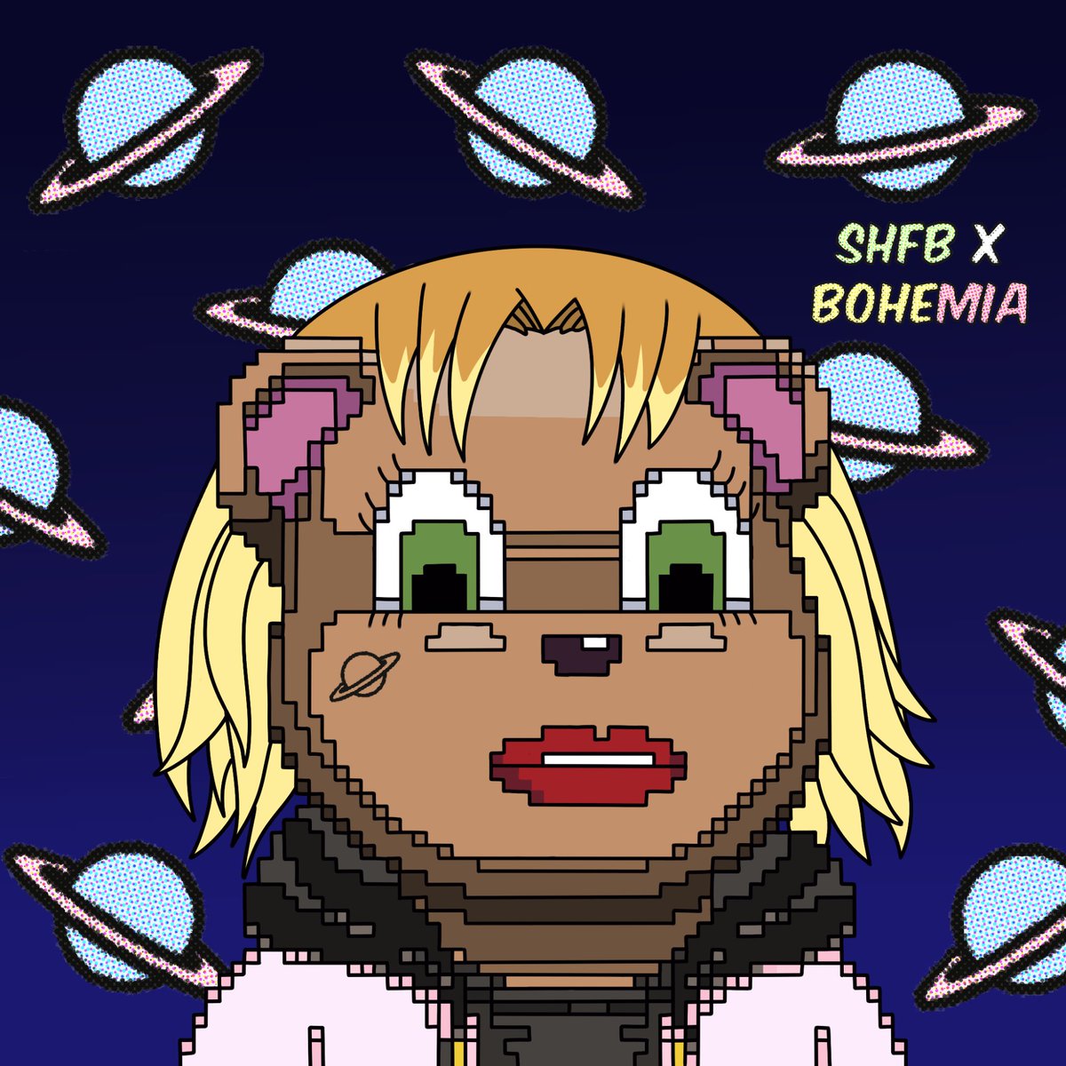 <a href="/spearheadirl/">Spearhead🗡️</a> <a href="/KawaiiArmyNFT/">Mia</a> went out of this world to create her legendary. The texturing on the planets, the green eyes and lipstick 🤌. What a talent Mia is! Make sure you check out her wicked collection Bohemia