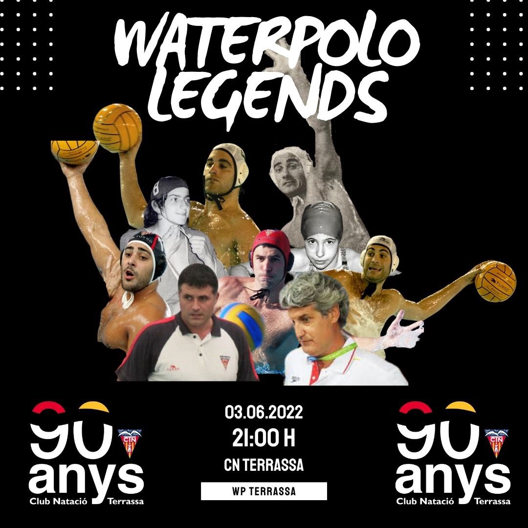 El proper divendres 3 de juny a les 21h partit de waterpolo Legends per celebrar el 90è aniversari! 

No t’ho perdis, t’hi esperem!

#Terrassa
#waterpolo
#femclub
#MareaRoja⚪️🔴