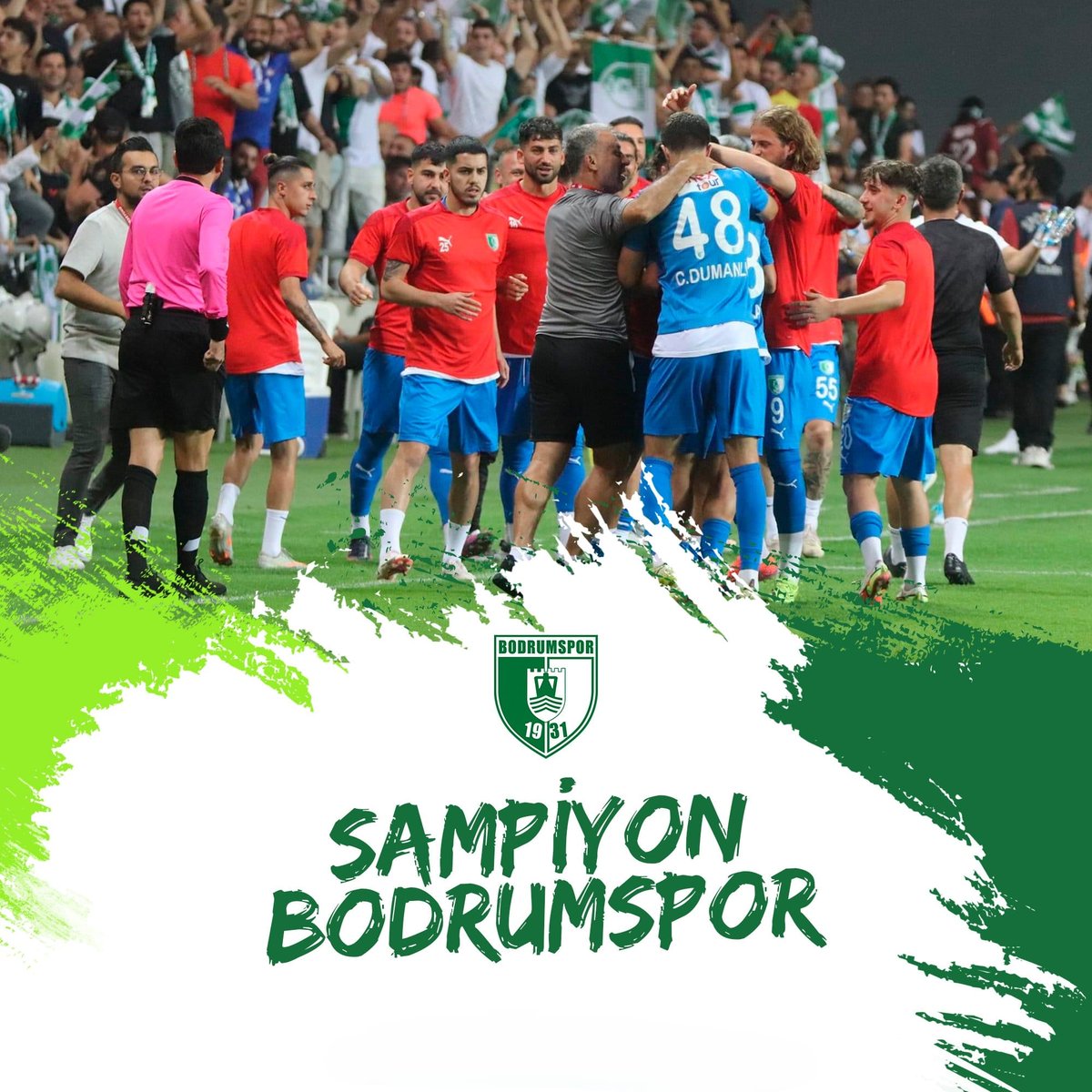 tgb_mugla's tweet photo. Tarihinde ilk defa Spor Toto 1. Lig'e yükselen Bodrumspor'u kutlar; futbolcuları, teknik heyeti, yönetimi ve camiayı tebrik ederiz.

Bodrumspor'a önümüzdeki sezon mücadele edeceği Spor Toto 1. Lig'de başarılar dileriz. https://t.co/q4ngMTKuRp