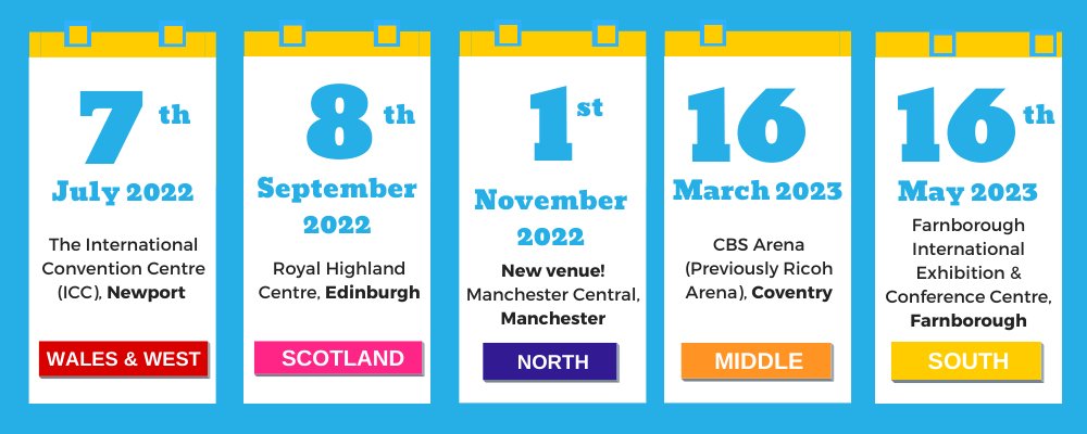 kidztoadultz's tweet photo. 📋Dates for your diary📋
Kidz to Adultz is coming to a city near you.
⭐️FREE event
⭐️CPD accredited seminars
⭐️100+ exhibitors
⭐️Fun activities
For more info on our events⬇
https://t.co/cNd4TLNHdD
#event #disabilityevent #cpd #kidztoadultz https://t.co/0plYZEyT65