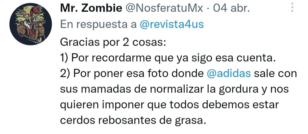 revista4us's tweet photo. Escuchar este episodio ayuda a entender la situación en redes que viven las personas gordas cada día. Por poner un ejemplo: hace unas semanas publicamos un artículo sobre #gordofobia y pasó esto: https://t.co/cKZ7pftOvh