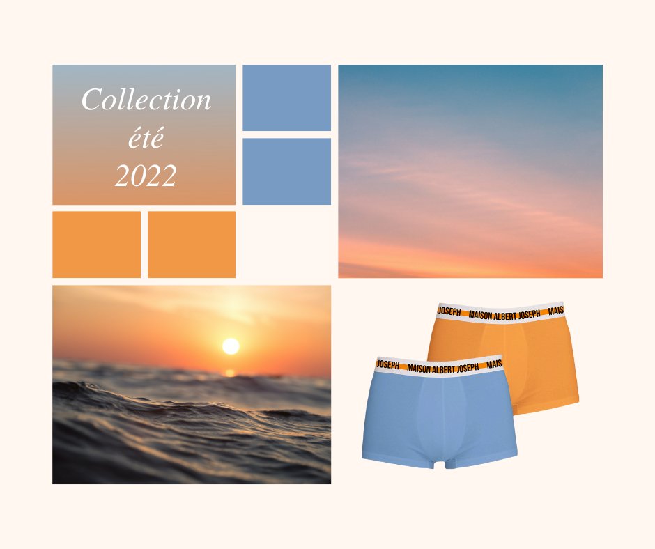 MaisonALJO's tweet photo. Nos inspirations couleurs d’été 🌅
À shopper en pré-commande ! 🛍️🖥️

Digne des plus beaux couchers de soleil, nos nouveaux Joseph vous promettent un bel été :
Orange, pour le symbole de la joie 🧡
Bleu, pour le voyage et l’évasion 💙

Disponibles sur https://t.co/D5W6cI78iw 🩲😉 https://t.co/FrOoILyElm