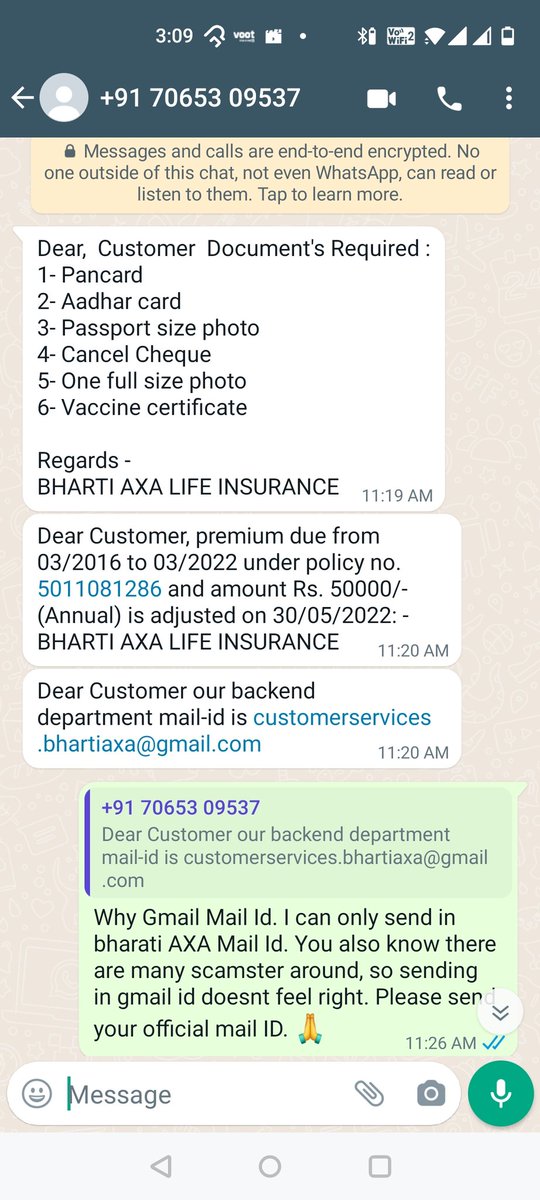 JatinThacker87's tweet photo. @bhartiaxalife , In your name such frauds are happening. Kindly look into it. https://t.co/AAHO6cy7BO