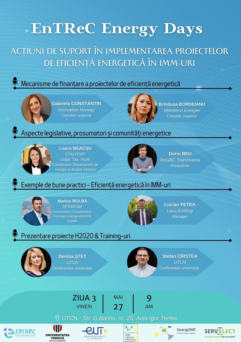 Last Friday, our colleague, Dorin Beu, made a presentation on #energy communities and for the #EnTRec Energy Days organized by the Technical university in Cluj-Napoca. 😎