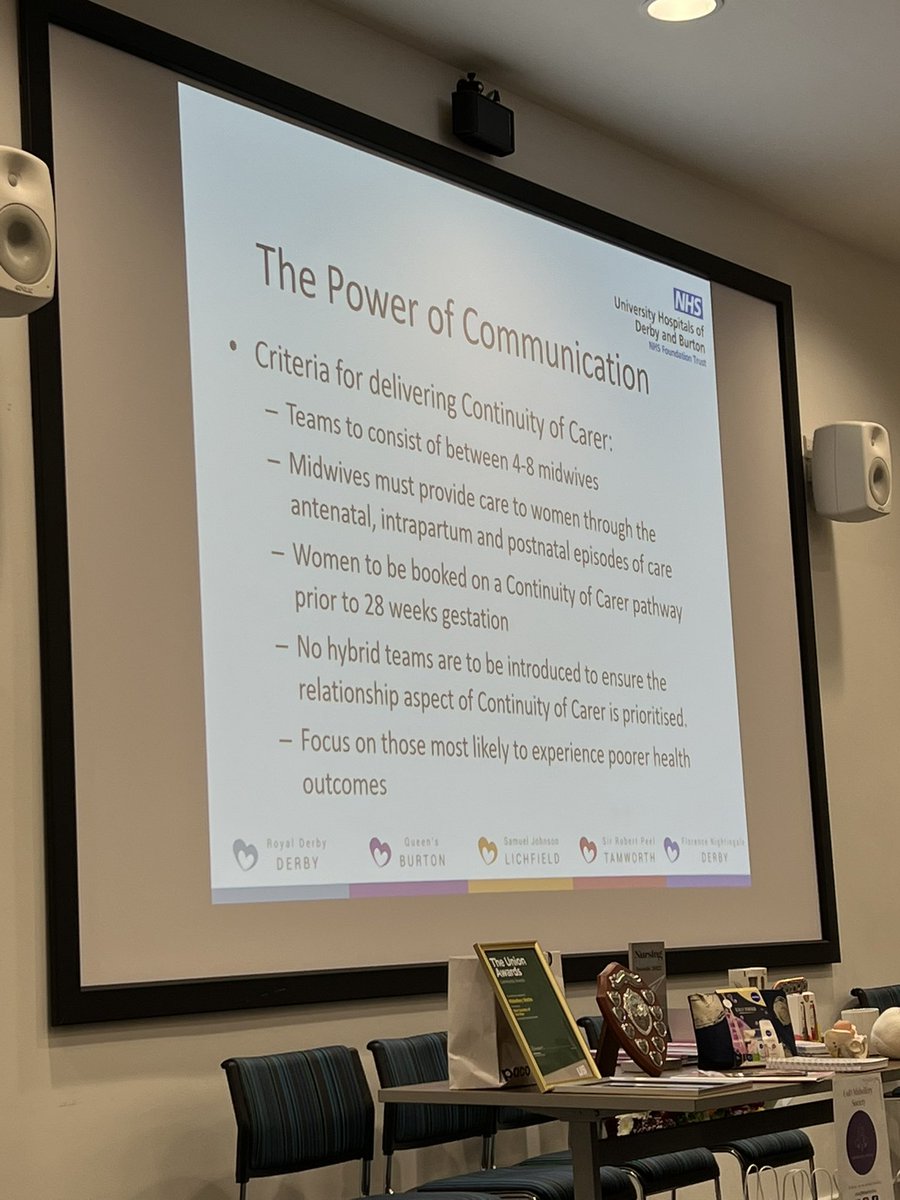 sheena_byrom's tweet photo. @clairebensmiles great to meet you and listen to you speaking about communication and #MCoC at @UoDMidwiferySoc
What a refreshing and upbeat presentation Claire! ‘Continuity of Carer is the very essence of midwifery’
I agree 🙏🏽
@TeamCMidO
@mcareetrixie
#DerbySTMW #MidSoc https://t.co/7TUcRnemCE