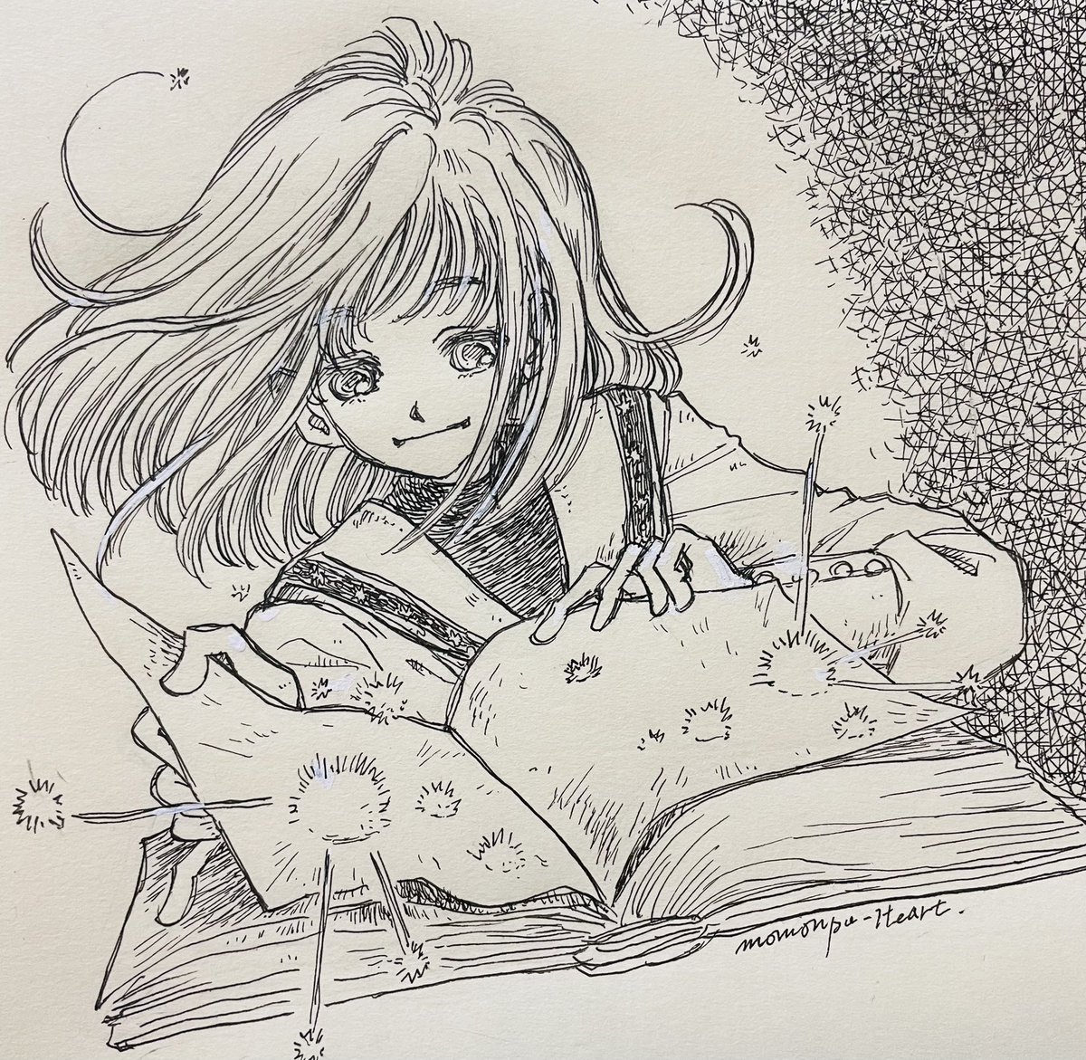 絵描きさんと繋がりたい #イラスト好きさんと繋がりたい #落書き好きさんと繋がりたい #イラスト #創作イラスト #み」モモンプの漫画