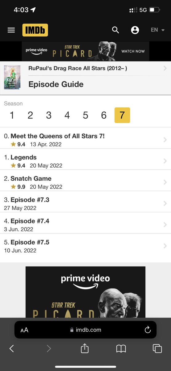 tyson_bland18's tweet photo. @elcabronmendez @los_cukis @bestofrpdr RPDR All Stars 7 Ep 2 is now the highest rated episode of all franchises at 9.9 !! Amazing https://t.co/1VpYrRKoQg