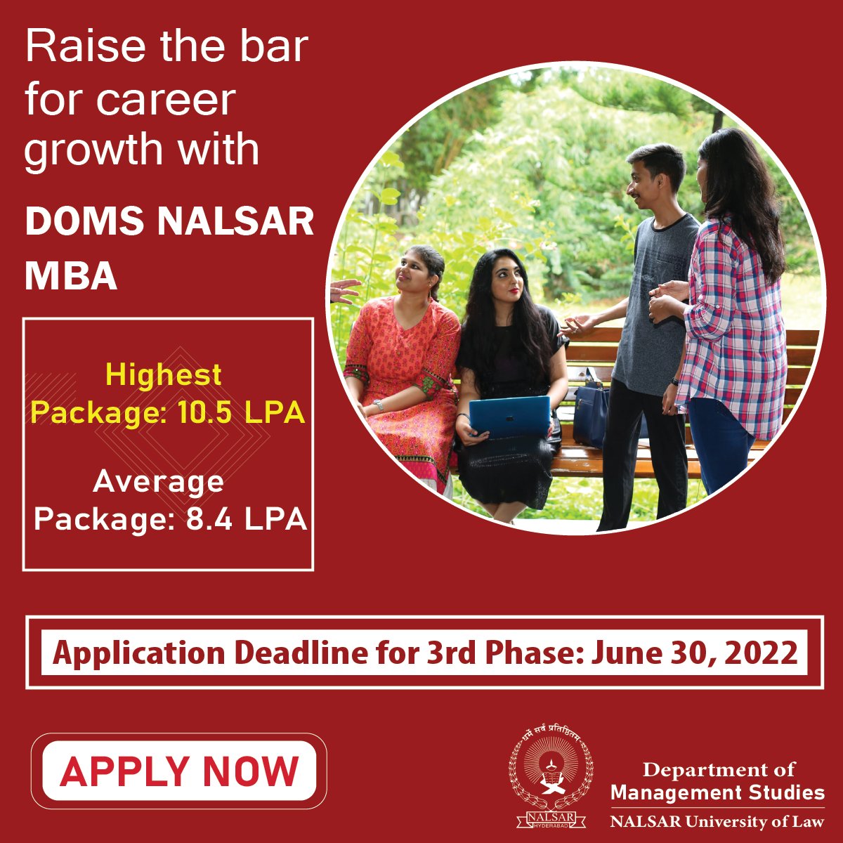 vidyavision_com's tweet photo. #MBA 2022 Admissions Closing Soon @ #DoMS, Nalsar University. NAAC A++ Accredited. 80+ Corporate Partners, Lectures by Industry Leaders. Excellent Placements.
Apply Now @ https://t.co/GjlMI3Mibo
#MBA #Admissions #NALSARUniversity #DoMSNALSAR #TopBSchool #Vidyavision https://t.co/Ut2dvharoN