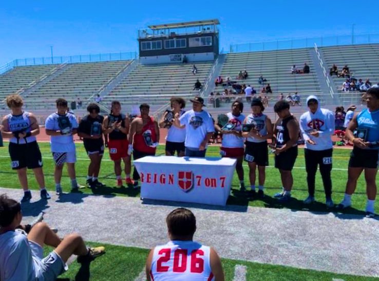 EdwardMikaio's tweet photo. Had an amazing time out there in Utah attending the MITT (men in the trenches) camp led by @jessesapolu and many other amazing coaches. Blessed to receive the defensive MVP belt and the All Tournament Team plaque! 
@FaipeaAvaava @Reign7on7 @sapoluMITT @Mitt_Norcal https://t.co/3ZmezF3G54