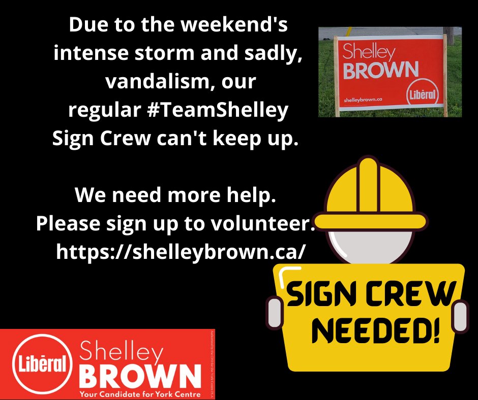 shelleybrownyc's tweet image. #TeamShelley works hard especially our #SignCrew. The #windstorm and #vandals have created extra work. #Volunteer and keep the stakes for your tomatoes after the #election. Promise #OntarioElection #OntLib #onpoli