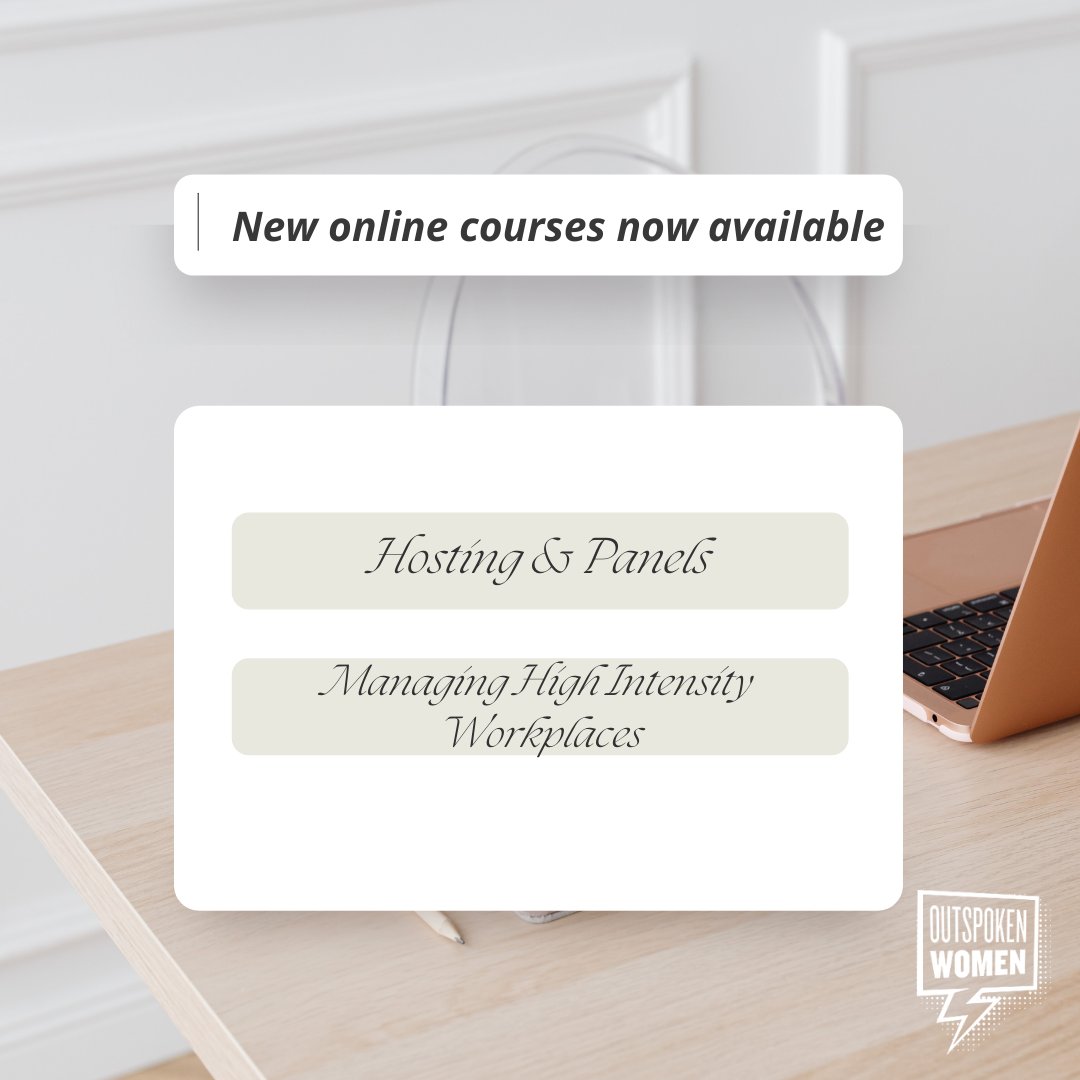 OutspokenWomen2's tweet photo. We've just added Hosting and Panels &amp; Managing High Intensity Workplaces to our online courses.

We're here to help you amplify your impact. 

https://t.co/7WjxNvhVTD https://t.co/EHNyYWij6O