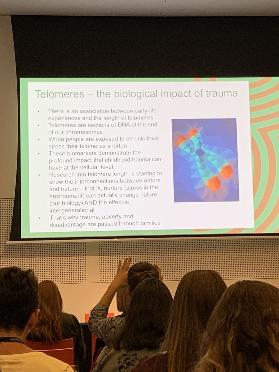 AlisonDowdleSLP's tweet photo. @SV_SLP Dr Sarah Verdon out here at #SPAconf blowing our minds about how trauma affects our DNA! Amazing stuff. https://t.co/Npq5p9bCC8