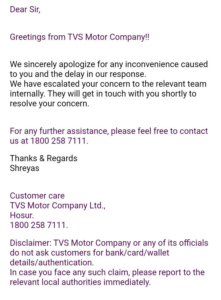 JayAbvp's tweet photo. @tvsmotorcompany @nitin_gadkari 
I'm very upset. There was no response to yr purchase of the Jupiter bike, except for the message that there are no spare parts. Please stop yrJupiter bike products.Mar-14-2022 I gave my Jupiter bike for repair. To this day I do not get the cart. https://t.co/oViw3eAOTx