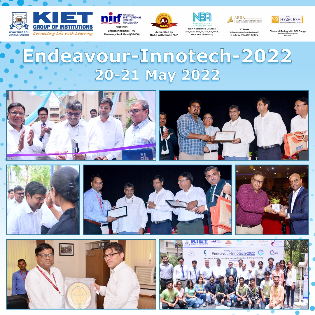 Kiet_edu's tweet photo. #Inauguration of #Endeavour_Innotech_2022 held on 20 May 2022. 
Here are the glimpses of the event.
#KIETGroupofInstitutions #Endeavour2022 #Innotech2022 #Innovation #Entrepreneurship #TopEngineeringCollegeinDelhiNCR #Engineering #Startups #innovation https://t.co/ujVmEXuHdP
