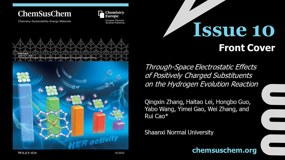 ChemSusChem's tweet photo. 📢ChemSusChem Issue 10 is now online! 👉https://t.co/g8ArbOBP1u
🧐Don't miss the #FrontCover by Rui Cao and colleagues from Shaanxi Normal University
and great work from Korea Institute of Industrial Technology #KITECH, Xiamen University, and many more! https://t.co/5E9oVXeNLK