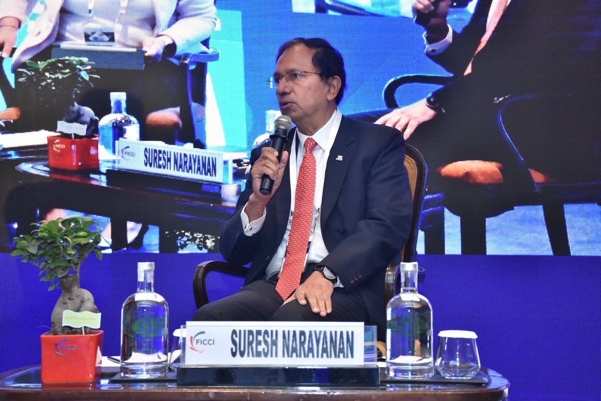 ficci_india's tweet photo. During a crisis, you need a leader with authenticity, and the role of the leader is to be like good soil and good fertilizer, allowing the team to thrive in a noninclusive manner: Mr Suresh Narayanan, Chairman &amp; Managing Director, @NestleIndia at #FICCIInnovationSummit. https://t.co/19Cz1CHMWW