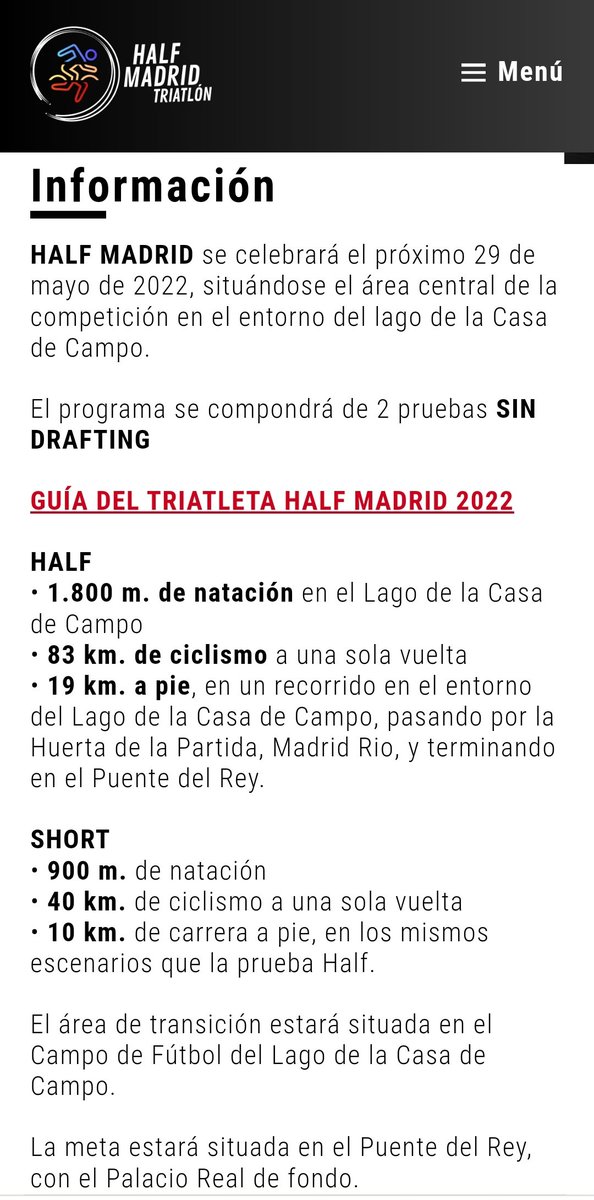 FMTriatlon's tweet photo. El domingo vuelve el #triatlon a la Casa de Campo con el #halfmadrid @laetus_sport. Edición número 11. Es la prueba que cierra el calendario madrileño de triatlón del mes de mayo.
https://t.co/U23DKn1gh7 https://t.co/dZfalKIUsV