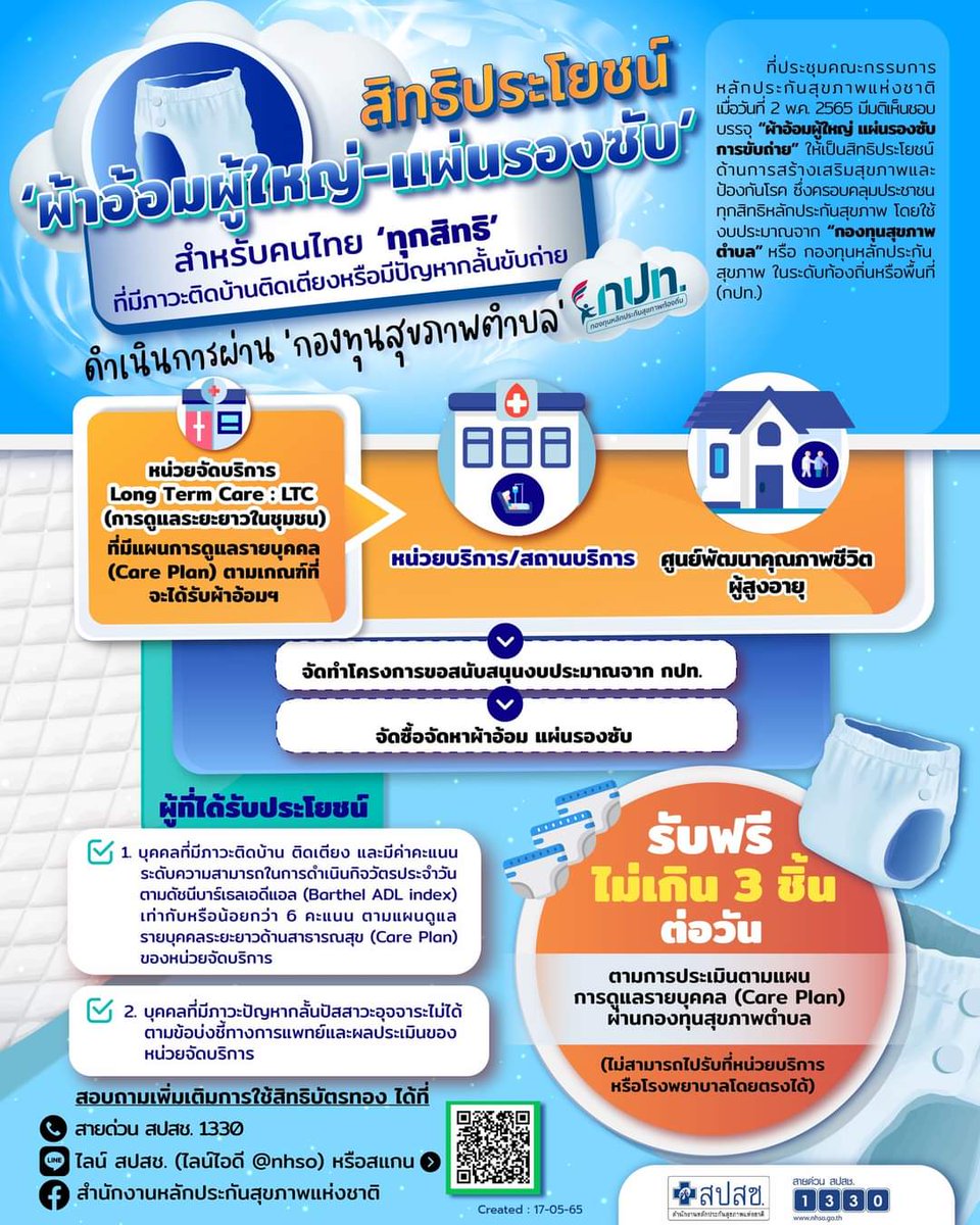 LZPazm2009's tweet photo. คนไทยทุกสิทธิที่มีภาวะติดเตียงหรือมีปัญหากั้นขับถ่าย จะได้รับสิทธิประโยชน์ “ผ้าอ้อมผู้ใหญ่ – แผ่นรองซับ” ฟรี!😍😍👍👍 ไม่เกิน 3 ชิ้น/วัน ตามการประเมินตามแผนการดูแลรายบุคคลผ่านกองทุนสุขภาพตำบล 

Cr. สำนักงานหลักประกันสุขภาพแห่งชาติ (สปสช.)
#โควิด19
#โหนกระแส https://t.co/OgGes8QSt8