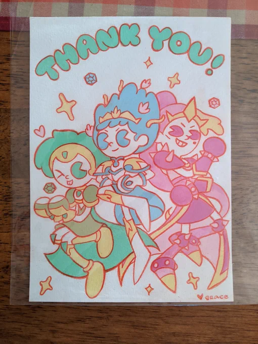 Now that #amphibia is over I can finally show off this incredible thank you card given to me by genius bg painter Grace Young!! It's color pencil on paper!! Thank you Grace!! 