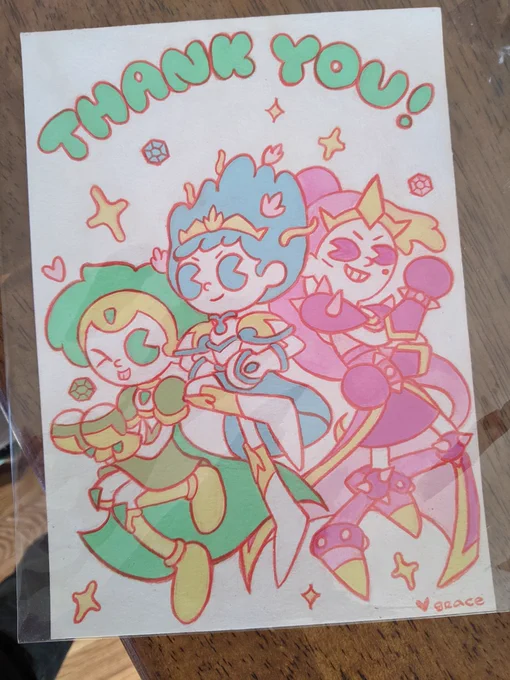 Now that #amphibia is over I can finally show off this incredible thank you card given to me by genius bg painter Grace Young!! It's color pencil on paper!! Thank you Grace!! 