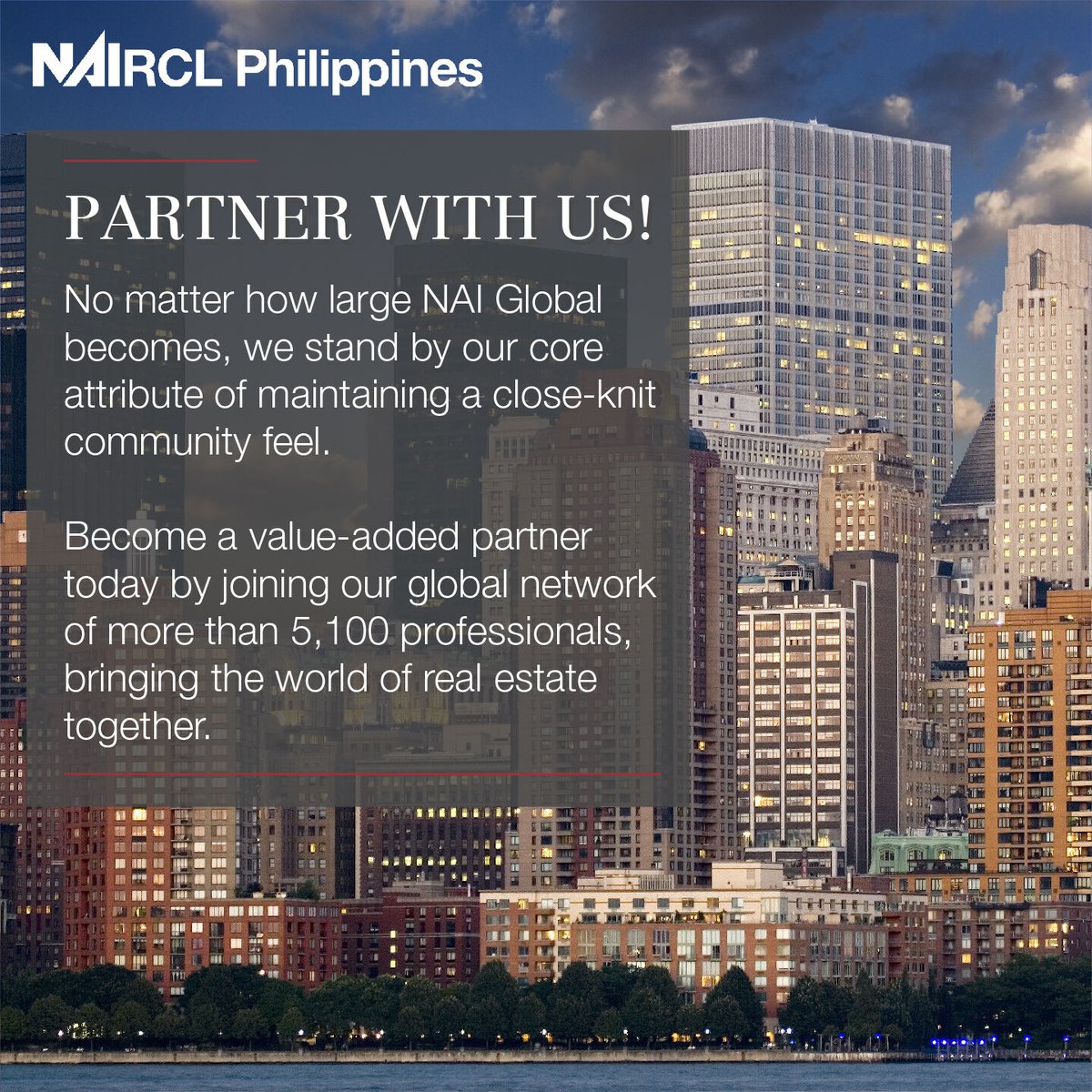NAI_RCL_PH's tweet photo. No matter how large NAI Global becomes, we stand by our core attribute of maintaining a close-knit community feel. 

Partner with us today: https://t.co/yzH863fB7q https://t.co/LUpDPP8UOB