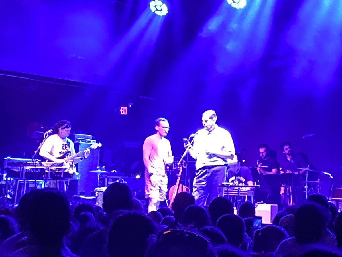 saltyJ's tweet photo. I’ve been to hundreds of concerts. Never seen the lead singer walk off and the band has fans up on stage to karaoke. Hope Conor is okay! #brighteyes https://t.co/nTaTrIG7Mw