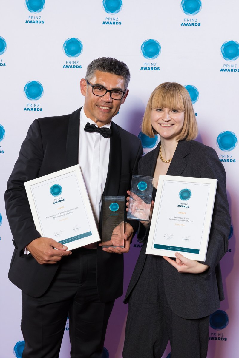 SenateSHJ_NZ's tweet photo. We’re celebrating two exciting wins at the 2022 PRINZ Awards! Our Client Director, Emma Ward, won Sally Logan-Milne Young Practitioner of the Year, and SenateSHJ was awarded BusinessDesk Consultancy of the Year – great recognition of our world class consulting team. https://t.co/fv0ME3L1uk