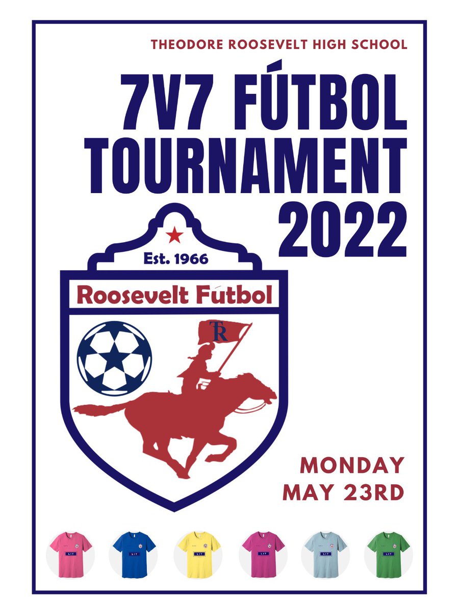 Tomorrow is our annual TR Futbol 7v7 tourney! Let’s get it! LIT
@TRsportsbooster <a href="/6a_28/">SA High School & Club Soccer</a> <a href="/luisvz_1/">Luis Vasquez</a> <a href="/CleverUrboi/">Clever sibomana</a> <a href="/PAG1806/">Pape Gueye</a> <a href="/Charles86074411/">Charles Galloway-Maldonado</a> <a href="/carboiplay/">Carlos Abel Gonzalez</a> <a href="/Cesar_Lopez_23/">Cesar Lopez Rodriguez</a> <a href="/Francis53572018/">Francisco Emmanuel Diaz</a> <a href="/aldostoy/">Aldo Navarrete</a> <a href="/CMikhail16/">Charles_Mikhail16</a> <a href="/EWMS_athletics/">Ed White Athletics</a> <a href="/BoysKrueger/">Krueger Boys Athletics</a> <a href="/TRathletics/">Roosevelt Athletics</a>