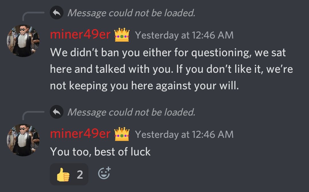 vincentvanft's tweet photo. @prplhayeshz @bunnybatsNFT @tinydinosnft @gh0stlygh0sts @omnimosquitoes @moonbears_xyz @LayerZeroPunks @OmniTrolls @tinygirlsnft @BillionSkull_L0 Someone is misremembering exactly how this all went down.

This is shortly before your people started throwing jabs after the conversation was supposedly "finished". We were incredibly polite to you. https://t.co/JXbukA5h5c
