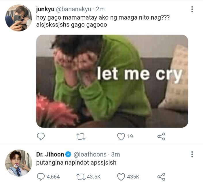 litwhygee's tweet photo. [ #jikyu prompt au ]

direct messages are for mutual private conversations, but not for junkyu. as an avid admirer of a known veterinarian vlogger, jihoon, he made their dm his own diaryー not knowing that his idol might see ALL OF IT. https://t.co/cU27UJYyK2