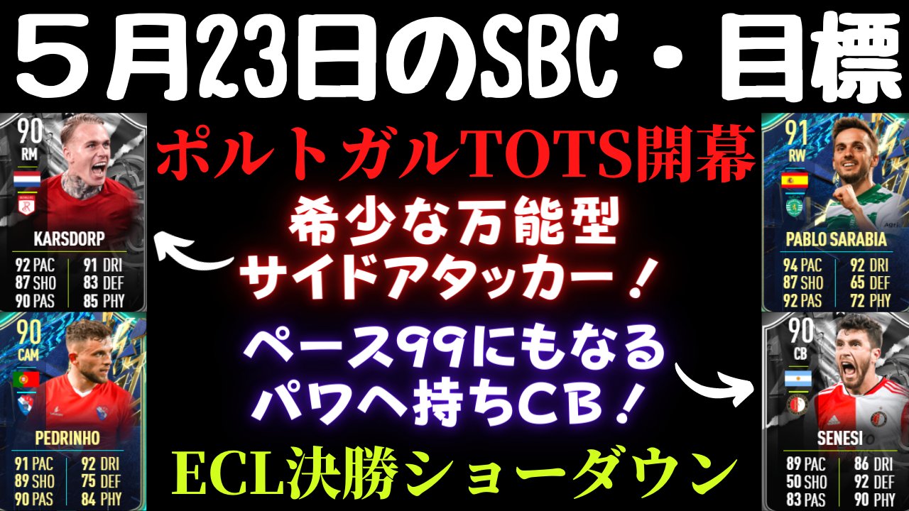 تويتر Takaのfifa على تويتر 今日5 23のsbc 目標について リーガnos ポルトガル Tots開幕 目標サラビア Sbcペドリ ニョ Ecl決勝sd センシ カルスドルプ ラリーガtotsチャレンジ５ 最後のトークン 25 93 アイコン一幕アプグレ Fifa Fut Tots スワップス １