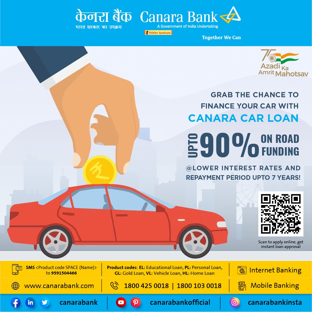 Canara Bank on Twitter "Add wheels to your new Car Dreams! Avail