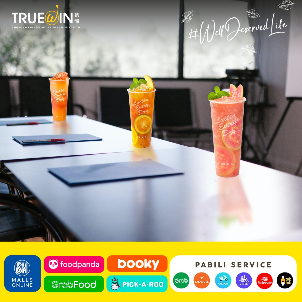 TrueWin_PH's tweet photo. The Ultimate Brain Booster.

Visit us at 2nd Level, SM North EDSA Annex.
Order online via #Foodpanda, #GrabFood, #Booky, #Pickaroo and Pabili Service Apps.

#TrueWinPH
#WellDeservedLife
#YourLucteaDay
#TaiwansNo1FruitTea
#GlobalFruitTeaAuthority
#AllGoodThingsComeYourWay https://t.co/CmILpsqPoY