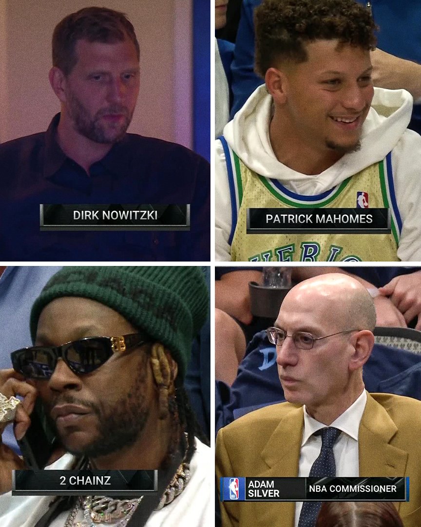 SportsCenter's tweet photo. A star-studded attendance for Mavs-Warriors Game 3 🤩 https://t.co/FHgXorZVFH