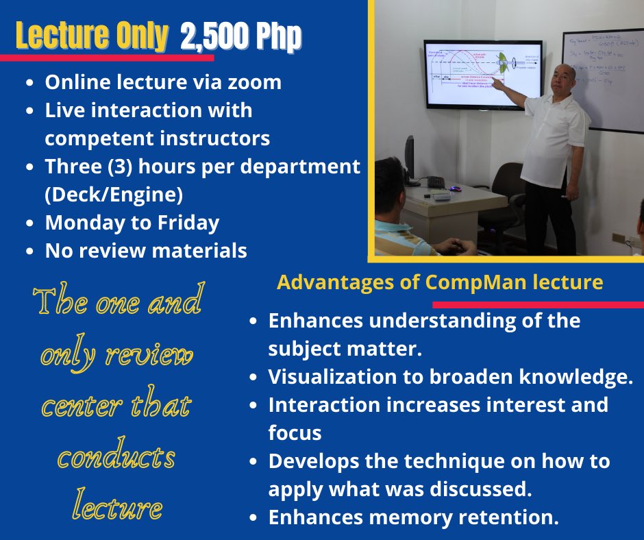 CompManPH's tweet photo. Review for Marine Deck &amp; Engine Officers ⚓︎⚓︎⚓︎

📣📣𝐀𝐋𝐋 𝐓𝐈𝐌𝐄 𝐏𝐑𝐎𝐌𝐎!📣📣

📍𝐎𝐏𝐄𝐑𝐀𝐓𝐈𝐎𝐍𝐀𝐋 -𝟔,𝟓𝟎𝟎𝐏𝐇𝐏
📍𝐌𝐀𝐍𝐀𝐆𝐄𝐌𝐄𝐍𝐓 - 𝟖,𝟓𝟎𝟎𝐏𝐇𝐏
(𝐖𝐢𝐭𝐡 𝐋𝐞𝐜𝐭𝐮𝐫𝐞)

📍𝐋𝐄𝐂𝐓𝐔𝐑𝐄 𝐎𝐍𝐋𝐘 - 𝟐,𝟓𝟎𝟎𝐏𝐇𝐏

🥇 The #1 Maritime Review Center https://t.co/jfiyHSDn7D