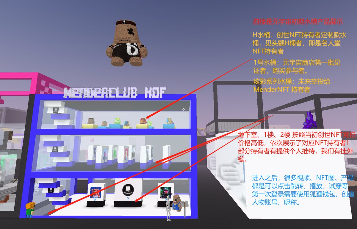 webzine5's tweet photo. 创世NFT——元宇宙名人堂展馆，初期版本，按照当初约定，正式上线，坐标网址：https://t.co/LFTSOHtsTp

注：三维模型后期改良后导入
大家可以提前进入体验，我们将在25天内上线投资工具，到时会邀请投资人在元宇宙大屏上直播使用教程。记得关注！

转发抽10个空投元宇宙水桶
可在opensea交易/穿戴/赠送 https://t.co/Q00UJNBRx5