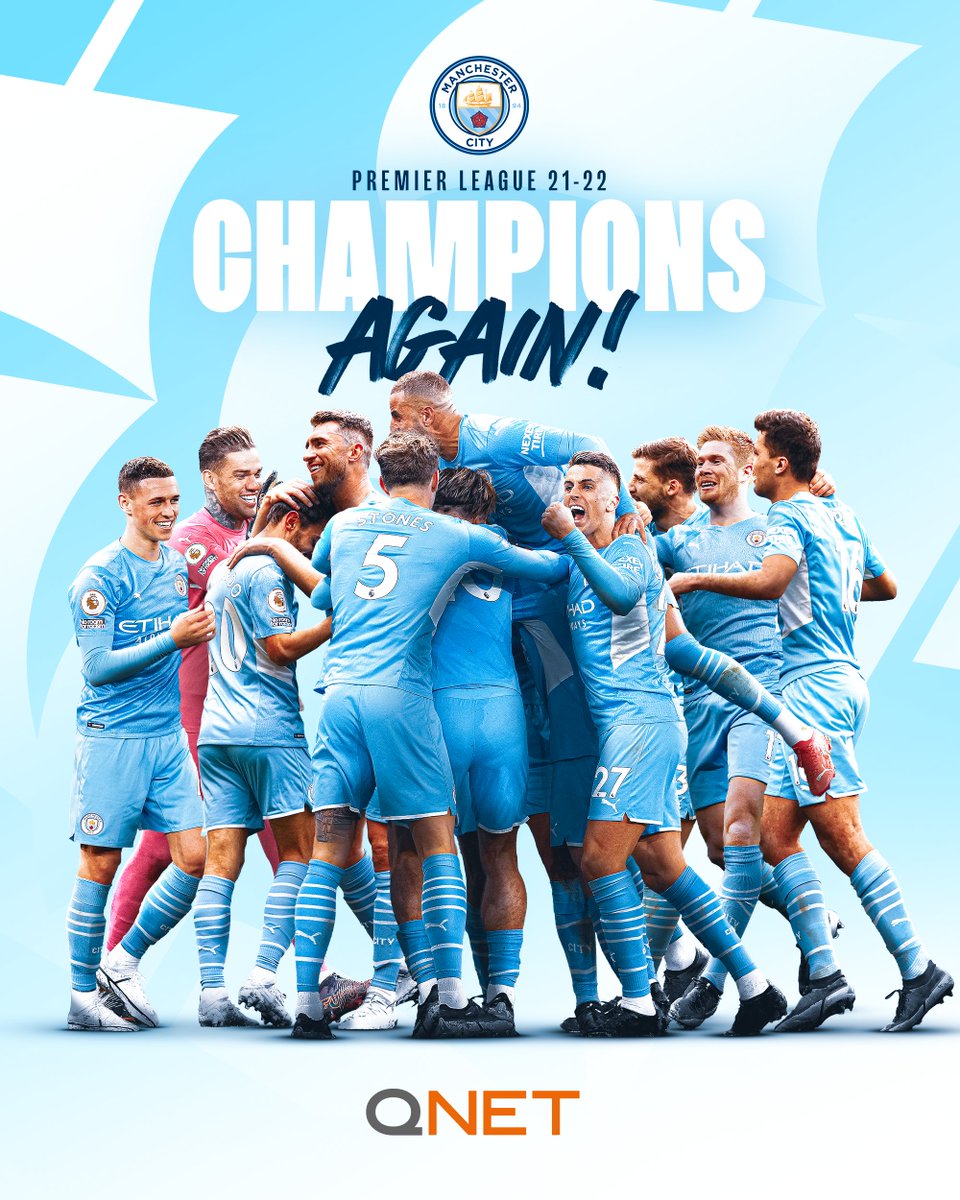YESSS! 🎉 Champions again after such a nail-biting match! Manchester City, you are the epitome of persistence 💪🏽! 🎉 We are truly proud to be the Official Partner of the Premier League Champions 21/22! 💙💙💙💙💙

#qnetcity #mancity #manchestercity #premierleague https://t.co/rMsd1ZPNiU