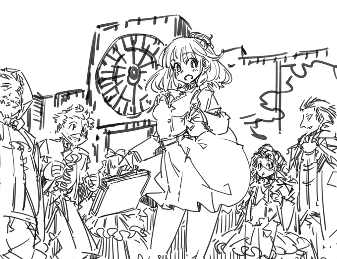 @Role_and_Roll ラフ二枚。この時はまだ液タブで描いてましたが、今は板タブに戻っています。 